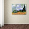 Trademark Fine Art Vincent van Gogh 'Wheatfield with Cypresses 1889' Canvas Art, 35x47 BL0004-C3547GG